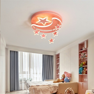 Children's Room Flush Ceiling Light Cartoon Style 7 Light Ceiling Light for Bedroom