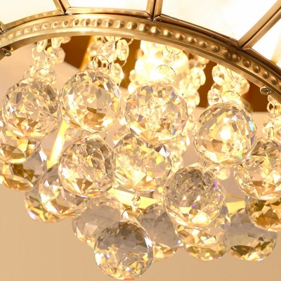 Creative Crystal Glass Decorative Ceiling Light Colonial Style for Hotel Hallway and Bedroom