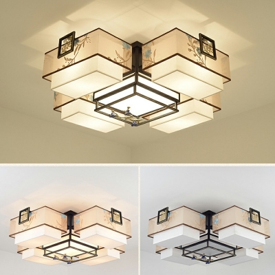 Creative Fabric Warm Decorative Ceiling Light 5 Lights for Hallway and Bedroom