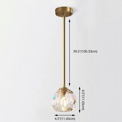 Crystal Globe Modern Mini Pendant Lights 1 Light LED Elegant Ceiling Light Fixtures