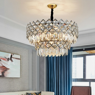 Crystal Pendant Lighting Fixtures Modern Minimalism LED Living Room Hanging Chandelier