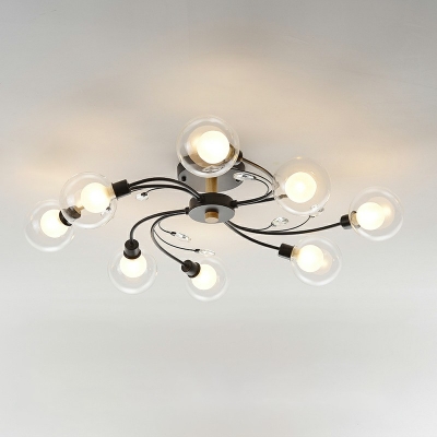 Modern 8 Lights Glass Decorative Ceiling Lamp for Bedroom and Hallway