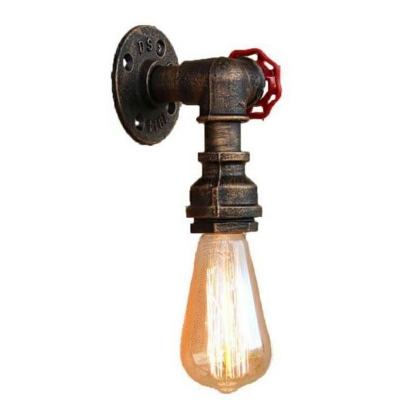 Pipe and Gauge Sconce Light Fixtures Bronze 1 Light Industrial Vintage Wall Mounted Light Fixture