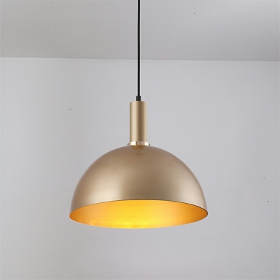 1-Light Pendant Ceiling Lights Industrial Style Bowl Shape Metal Suspension Lighting