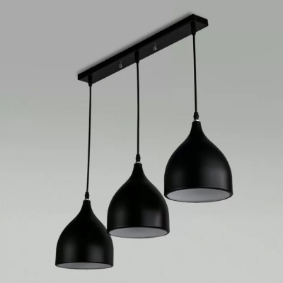 3 Lights Teardrop Shade Hanging Light Modern Style Aluminum Alloy Pendant Light for Living Room