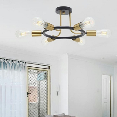 5 Lights LED Flushmount Light Chinese Style Cloth Celling Light for Living Room