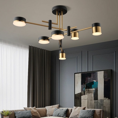 6 Lights LED Pendant Light Modern Style Minimalism Metal Acrylic Chandelier Light for Living Room