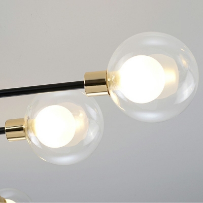 8 Light Hanging Chandelier Modern Style Global Shape Glass Suspension Light