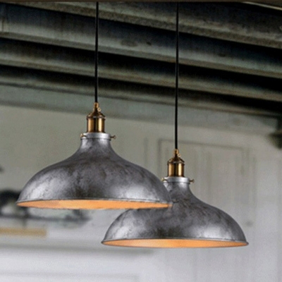 Bowl 1 Light Modern Hanging Lights Metal Minimalist Dinning Room Pendants Light Fixtures in Black