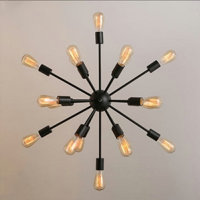 Industrial Style LED Chandelier Light 18 Lights Nordic Style Minimalism Metal Pendant Light for Bar