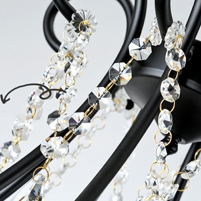 Modern Crystal Chandelier Lighting Fixtures 8 Lights Elegant Hanging Ceiling Lights