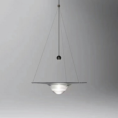 Modern Minimalist Pendant Light Clear Glass 1 Light Basic Ceiling Lights Fixtures for Kitchen