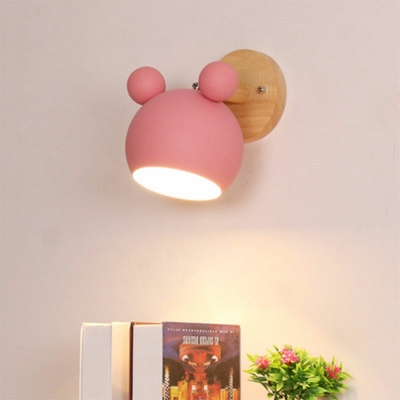 Modern Style LED Wall Sconce Nordic Style Metal Mouse Head Shaped Macaron Wall Light for Bedside Dinning Room