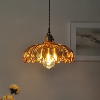 Vintage Pendant Lighting Scalloped 1 Light Industrial-Style Dinning Room Light Fixtures