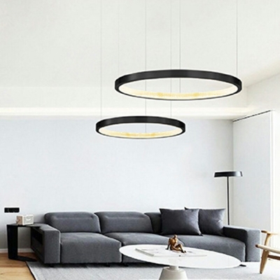 1-Light Ceiling Pendant Light Contemporary Style Hoop ​Shape Metal Down Lighting