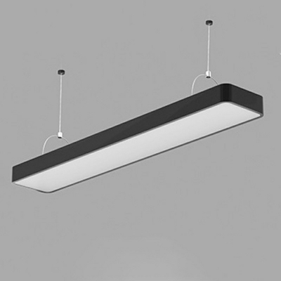 1-Light Ceiling Pendant Light Minimalist Style Rectangular Shape Metal Hanging Light