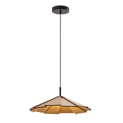 1-Light Down Lighting ​Simple Style Cone Shape Wood Pendant Lighting Fixture