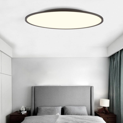1-Light Flush Mount Fixture Modern Style Ultra-Slim ​Shape Metal Ceiling Mounted Light