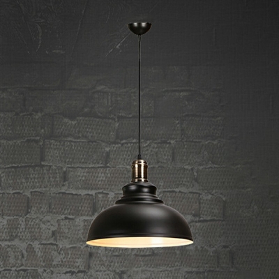 1-Light Hanging Light Fixtures Vintage Style Bowl Shade Metal Ceiling Lights