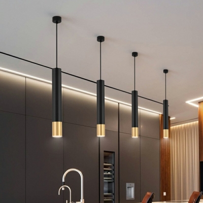 1-Light Suspension Pendant Modern Style Tubular ​Shape Metal Ceiling Light