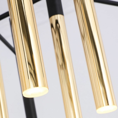 20 Light Chandelier Light Modern Style Tubes Shape Metal Pendant Lighting