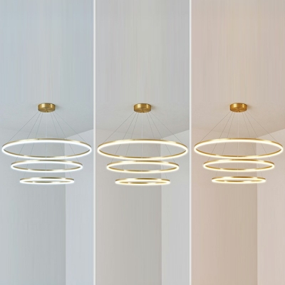 3 Lights Multi-Layer Shade Hanging Light Modern Style Metal Pendant Light for Living Room