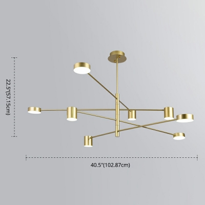 8-Light Ceiling Pendant Light Modern Style Starburst Shape Metal Chandelier Lights
