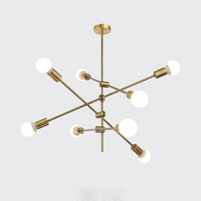 8 Lights Sputnik Shade Hanging Light Modern Style Metal Pendant Light for Dining Room
