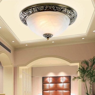 American Retro Metal Glass Ceiling Light for Bedroom Corridor and Hallway