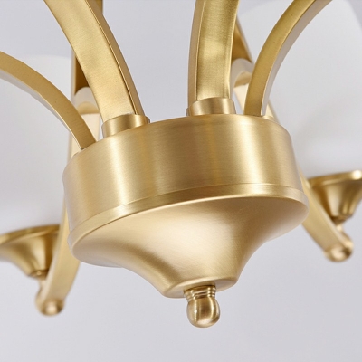 Brass 8 Lights Traditional Chandelier Lighting Fixtures American Living Room Chandelier Lamp