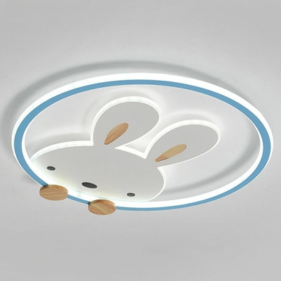 Girl Kid's Bedroom Decorative Ceiling Lamp Creative Cartoon Rabbit Shape Light