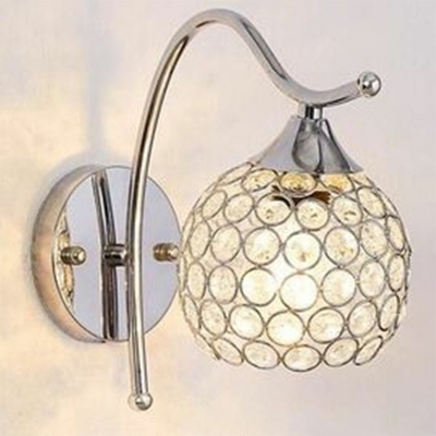 Modern Style Wall Sconce Round Shape Crystal Wall Mounted Light for Dining Room