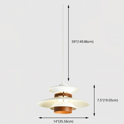 Multi-Layer Pendants Light Fixtures Modern 1 Light Wood Living Room Ceiling Lights Fixtures