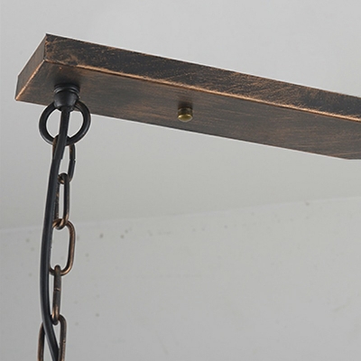 Pipe 8 Lights Black Chandelier Hanging Light Fixture Vintage Industrial Ceiling Lamp for Living Room
