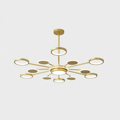 Postmodern Style LED Chandelier Light 12 Lights Metal Acrylic Nordic Style Pendant Light for Living Room