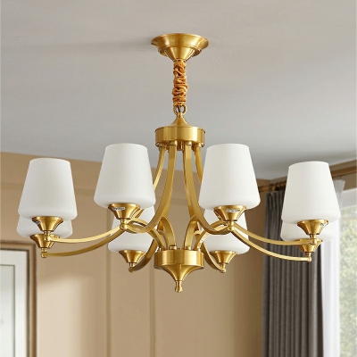 Simple American Style Chandelier Glass Ceiling Chandelier for Bedroom Living Room