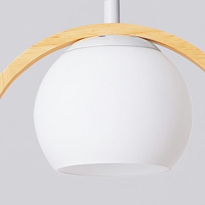 Wood 1 Light Globe and Birds Down Lighting Bedroom Modernd Minimalism Hanging Pendant Lights