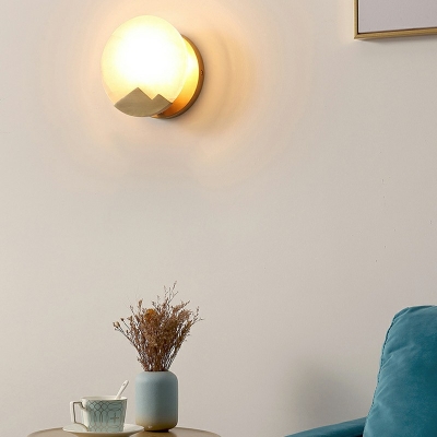 1 Light LED Wall Lighting Fixtures Modern Elegant Stone Bedroom Wall Mounted Lighting