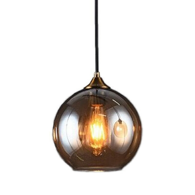 1-Light Pendant Light Fixtures Contemporary Style Globe ​Shape Glass ​Hanging Ceiling Lights
