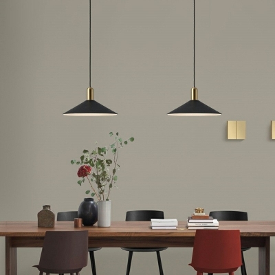 1 Light Tapered Shade Hanging Light Modern Style Aluminum Alloy Pendant Light for Dinning Room