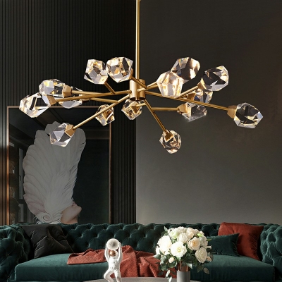 15-Light Chandelier Pendant Light Modern Style Sputnik ​Shape Crystal Hanging Lamps