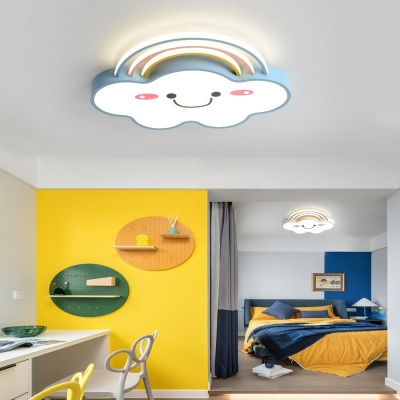 4-Light Flush Mount Lighting Kids Style Cloud Shape Metal Ceiling Lighting