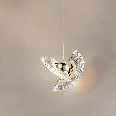 Acrylic Clear 1 Light Modern Pendants Lights Adjustable Hanging Ceiling Light for Bedroom