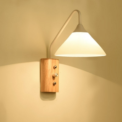 Creative Wooden Glass Decorative Wall Sconce Light for Bedroom Study and Corridor