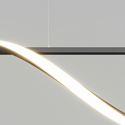 Glass Linear Island Pendant Chandelier Metal Modern Living Room Pendant Lighting