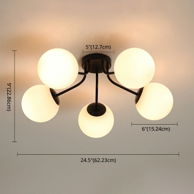 Industrial Style LED Flushmount Light 5 Lights Nordic Style Metal Celling Light for Bedroom