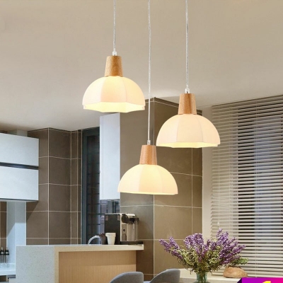 Modern Simple Hanging Lamp Kit Wood Suspension Pendant Light for Living Room Bedroom