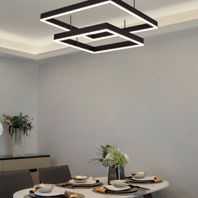Modern Style Hanging Lights 2 Tier Chandelier for Living Room Dining Room Restaurant