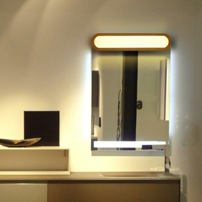 Modern Vanity Mirror Lights Linear Wood Led Vanity Light Fixtures for Bathroom