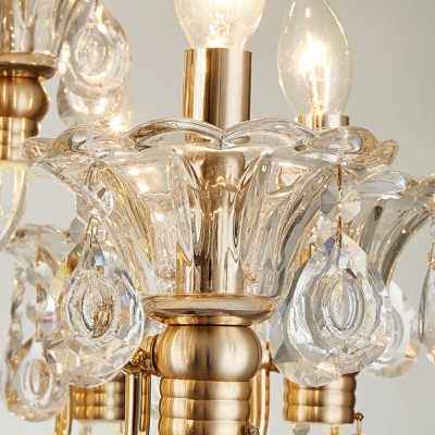 Nordic Style LED Chandelier Light 6 Lights Postmodern Style Crystal Pendant Light for Living Room